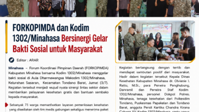 FORKOPIMDA dan Kodim 1302/Minahasa Bersinergi Gelar Bakti Sosial untuk Masyarakat