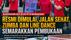 Rangkaian HUT RI Ke-81 di Minahasa Resmi Dimulai, Jalan Sehat, Zumba dan Line Dance Semarakkan Pembukaan