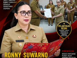 RONNY SUWARNO RESMI JADI SEKRETARIS DISPORA MINAHASA, WABUP VASUNG AMBIL JANJI JABATAN