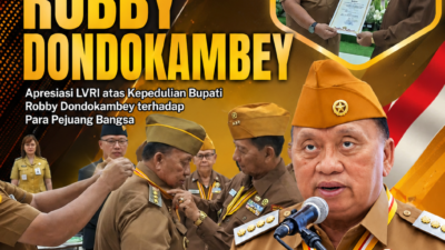 BINTANG KEHORMATAN LVRI UNTUK BUPATI MINAHASA ROBBY DONDOKAMBEY
