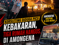 KORSLETING DIDUGA PICU KEBAKARAN, TIGA RUMAH HANGUS, Di AMONGENA