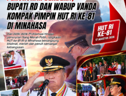 Dari Pengibaran hingga Penurunan Bendera, Bupati RD dan Wabup Vanda Kompak Pimpin HUT RI ke-81 di Minahasa