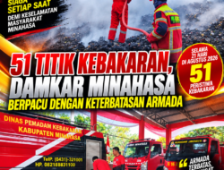 51 Titik Kebakaran, Damkar Minahasa Berpacu dengan Keterbatasan Armada