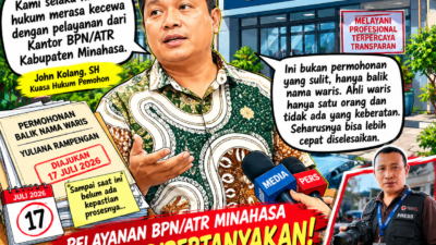 Urusan Balik Nama Waris Tak Kunjung Tuntas, Pelayanan BPN Minahasa di Pertanyakan.