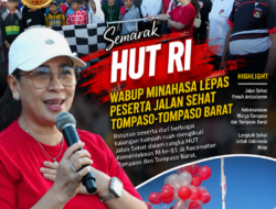 Semarak HUT RI, Wabup Minahasa Lepas Peserta Jalan Sehat Tompaso-Tompaso Barat