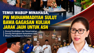TEMUI WABUP MINAHASA, PW MUHAMMADIYAH SULUT BAWA GAGASAN KULIAH JARAK JAUH UNTUK ASN