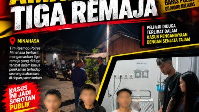 Mahasiswa Ditikam di Depan Pacar, Resmob Minahasa Amankan Tiga Remaja