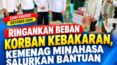 Ringankan Beban Korban Kebakaran, Kemenag Minahasa Salurkan Bantuan