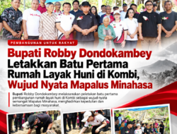 Bupati Robby Dondokambey Letakkan Batu Pertama Rumah Layak Huni di Kombi, Wujud Nyata Mapalus Minahasa